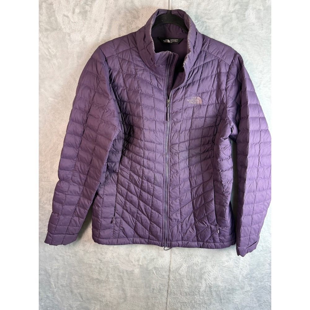 THE NORTH‎ FACE Jacket Womens M Purple ThermoBall Quilted Puffer Flawed